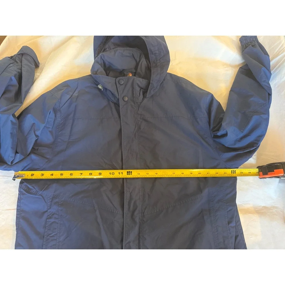 L.L. Bean Mens Rain Jacket Large Blue Hooded Windproof Windbreaker Outdoor OBCY9